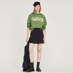 Sandro Green 'Love Community' Hoodie Size 36/Small